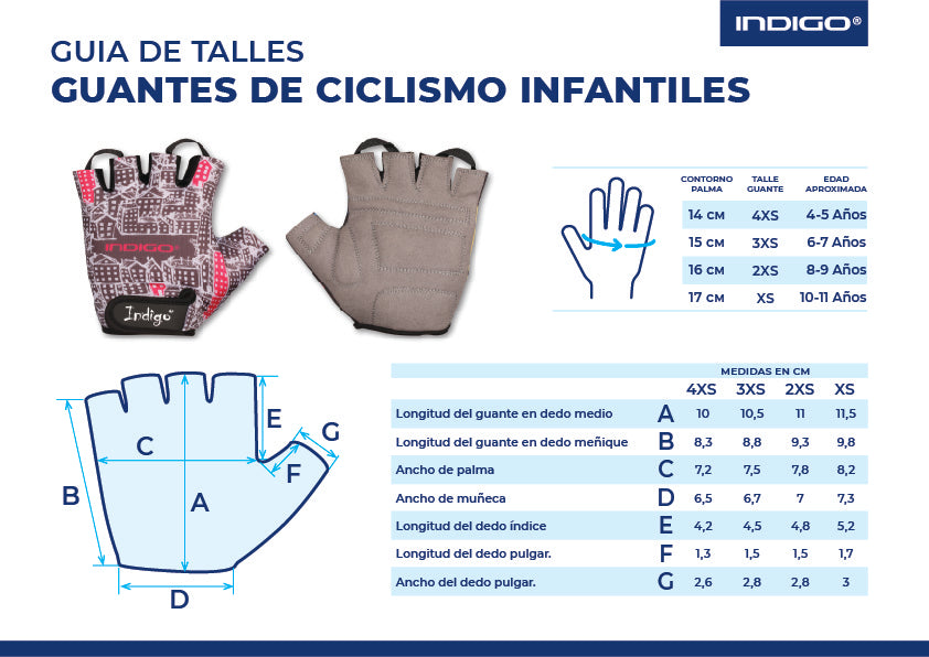 Guantes Ciclismo Infantil ESTRELLAS INDIGO
