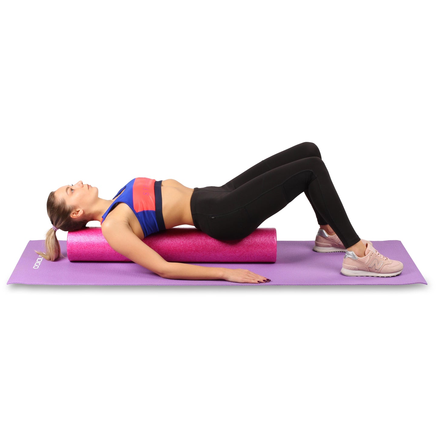 Round Foam Roller for Muscle Massages and Yoga Indigo 30*15 cm