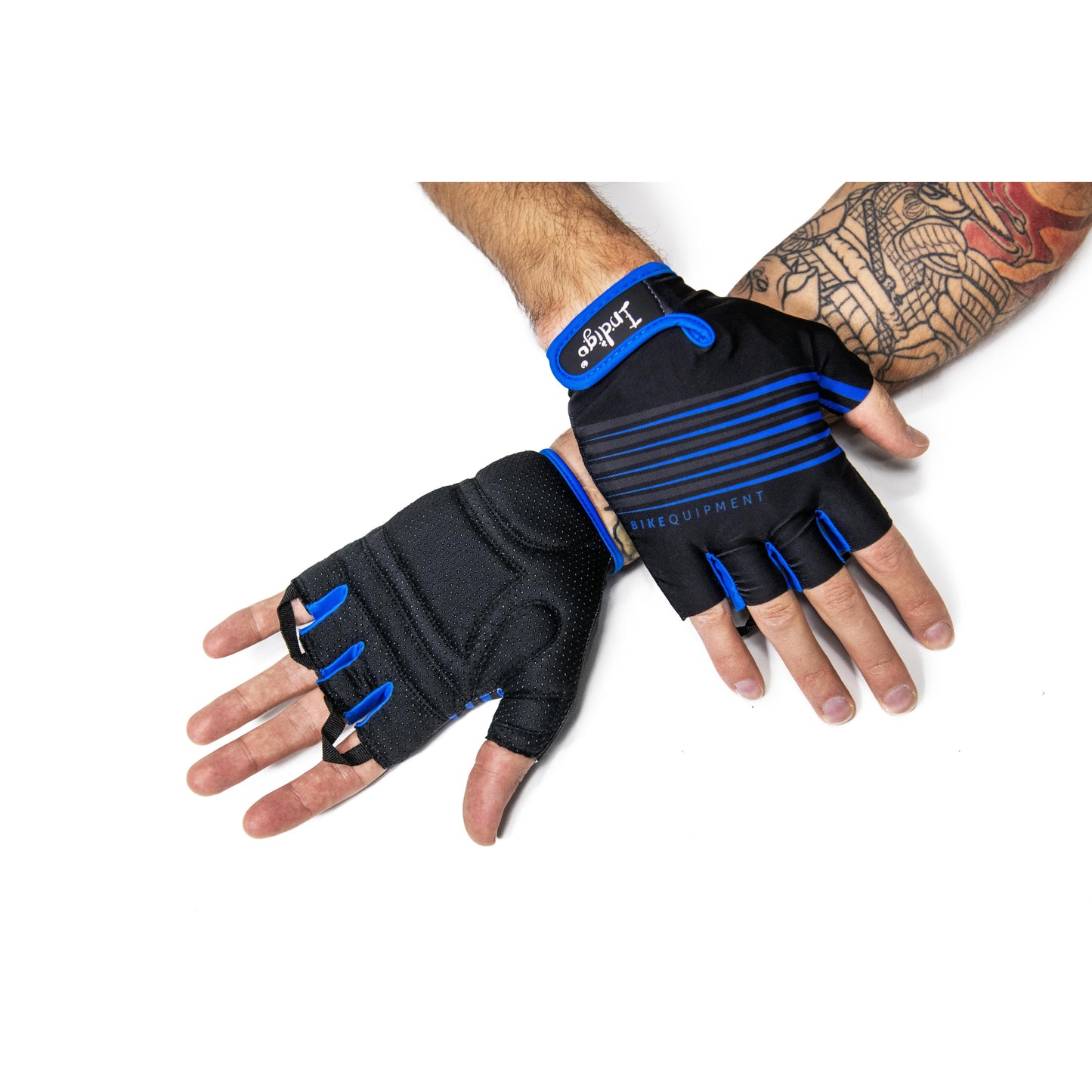 Cycling Gloves Men INDIGO Black-Blue