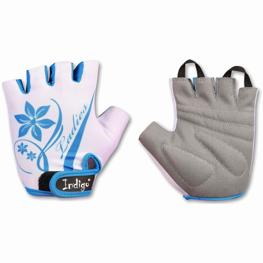Women's Cycling Gloves INDIGO White-Blue