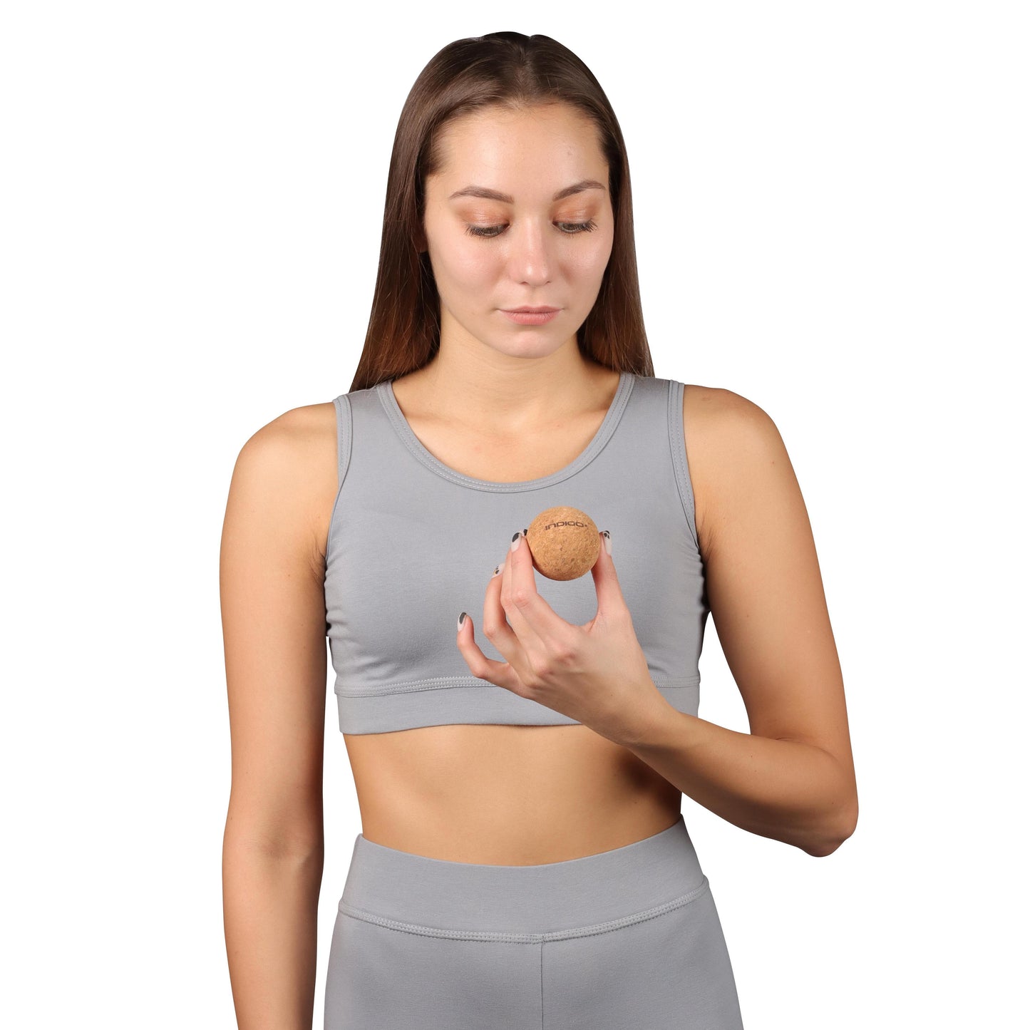 Cork Massage Ball for Yoga INDIGO Brown 5 cm