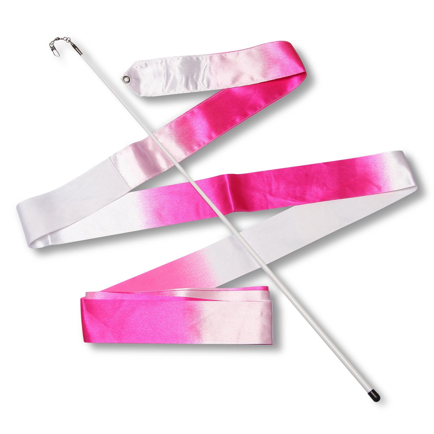 Ruban Pour Gymnastique Rythmique Avec Baguette Indigo Blanc-Rose 56 cm