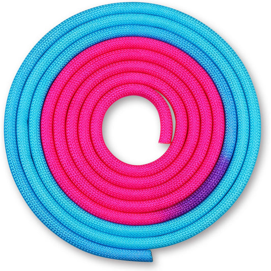 Corde Pour Gymnastique Rythmique Pondérée 165g INDIGO Bicolore 3 m Bleu Clair-Rose