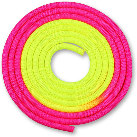 Weighted Rope for Rhythmic Gymnastics 165g INDIGO Yellow-Pink 3m