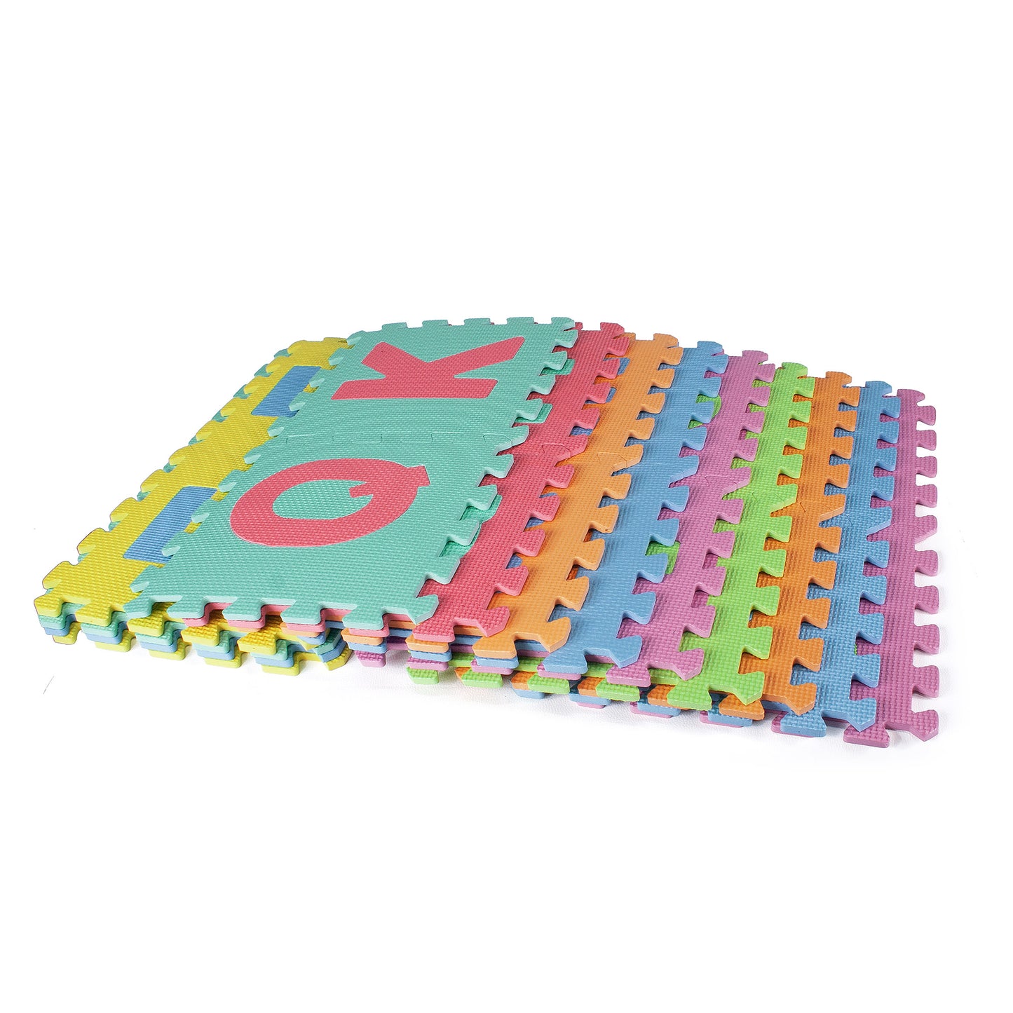 Fitness and Exercise Mat Gym Puzzle INDIGO Letters 26 Units Multicolor