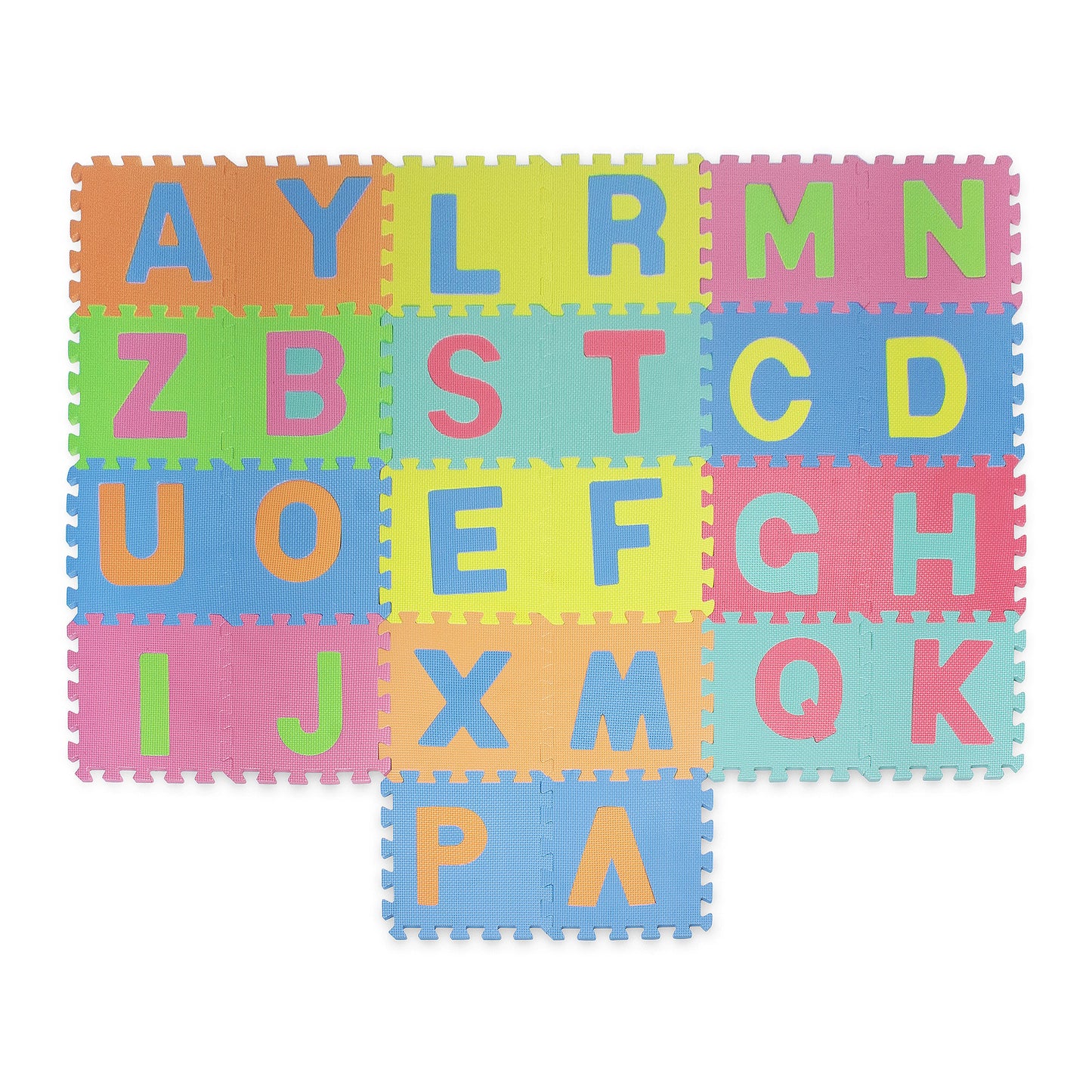 Fitness and Exercise Mat Gym Puzzle INDIGO Letters 26 Units Multicolor