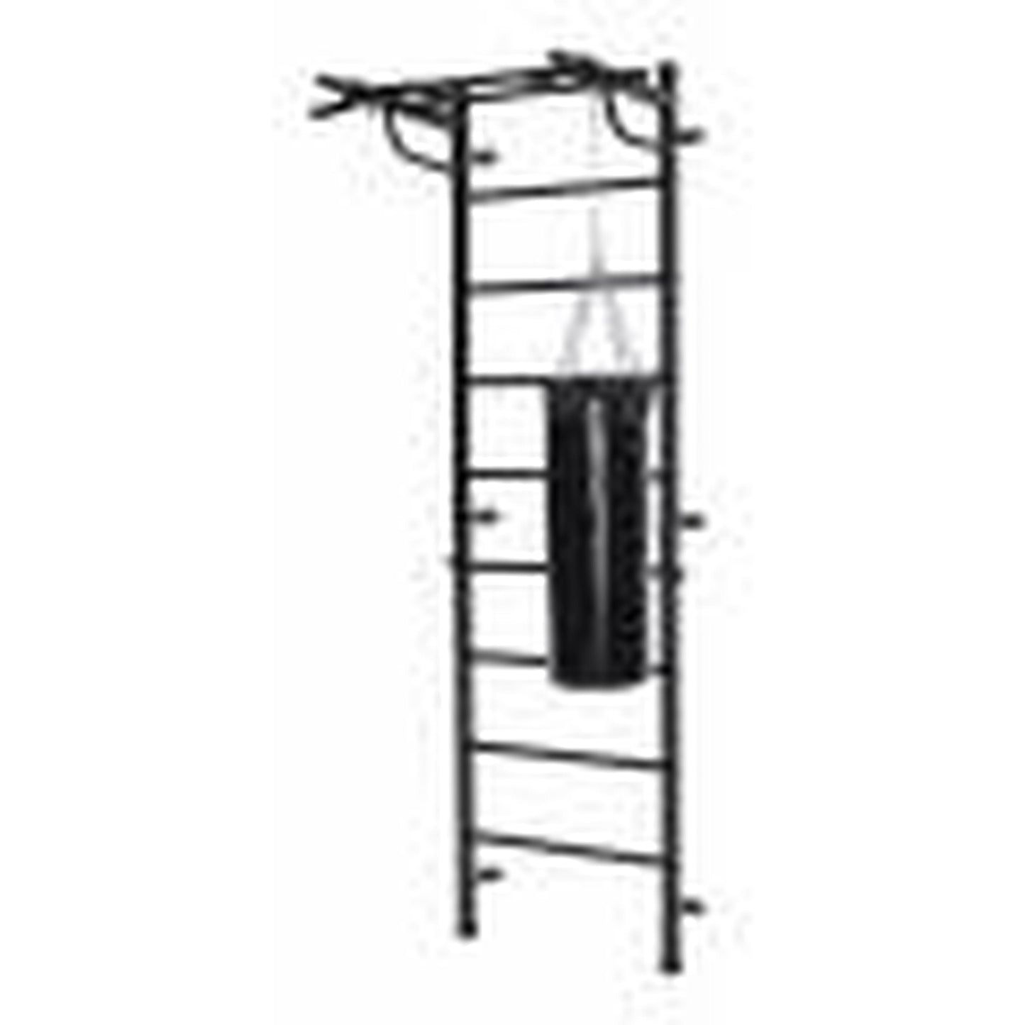 Gimnasio Adultos de Pared "3 en 1" con Espaldera, Barras para Dips, Banco Plegable y Barra de Dominadas BOGATYR FLEXTER 246*110*68.5 cm Blanco - Negro