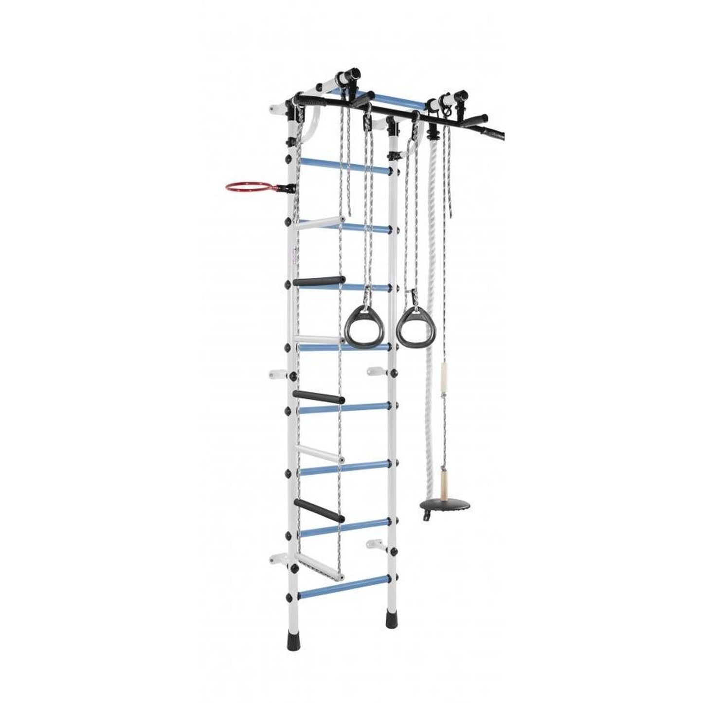 Gamma Children's Wall Gym with Stall Bars, Pull-Up Bar, Rings, Ladder, and Swing 230*64*52 cm