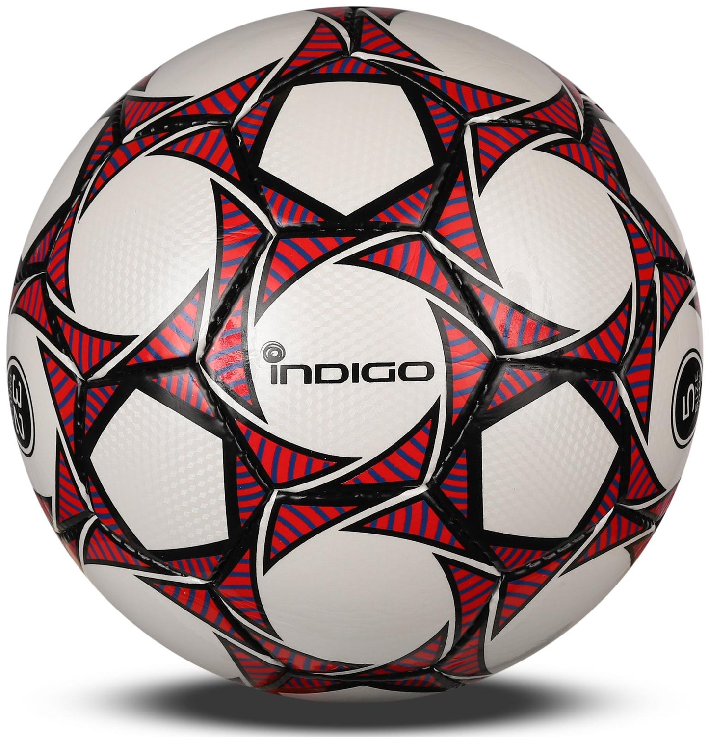 Coacher Indigo White-Red Soccer Training Ball No. 5 with 3D Texture