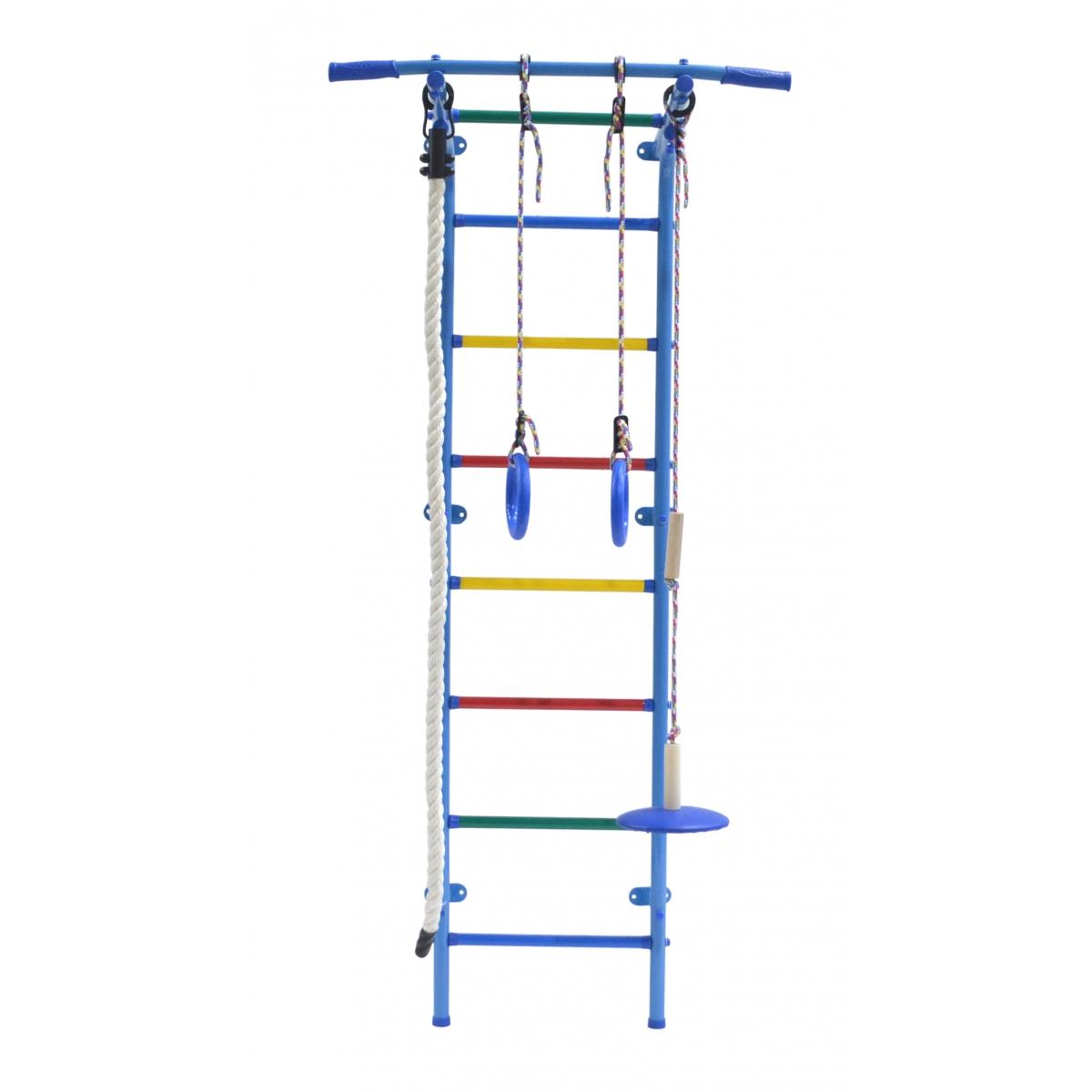 START MINI Wall-Mounted Children's Gym with Rungs, Rings, Rope, and Swing 180*60*47 cm