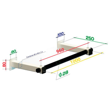 Pull-Up Wall Bar Up to 150 kg SLIM2 SPEKTR 100*25 cm