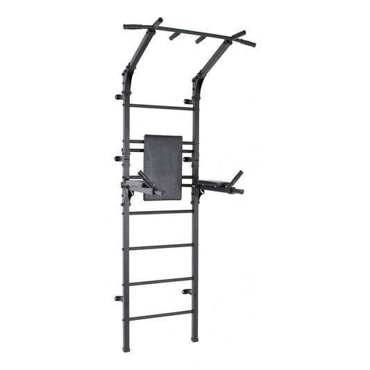 Salle de Sport pour Adultes avec Espalier, Barres pour Dips Pliables et Barre de Tractions Olimpus Noir 225*90*83 cm