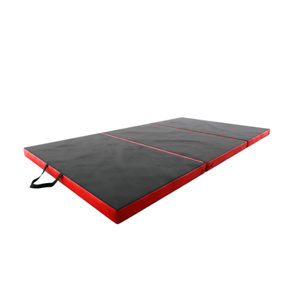 DRUNA Colchoneta Gimnasia Plegable 195x100x5 cm con Asas - Negro / Rojo