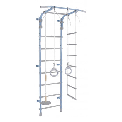 Children's Wall Gym with Stall Bars, Rings, Ladder and Swing PASTEL2 217*75*52.5 cm