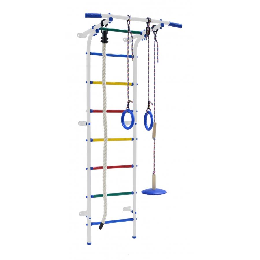 START MINI Wall-Mounted Children's Gym with Rungs, Rings, Rope, and Swing 180*60*47 cm