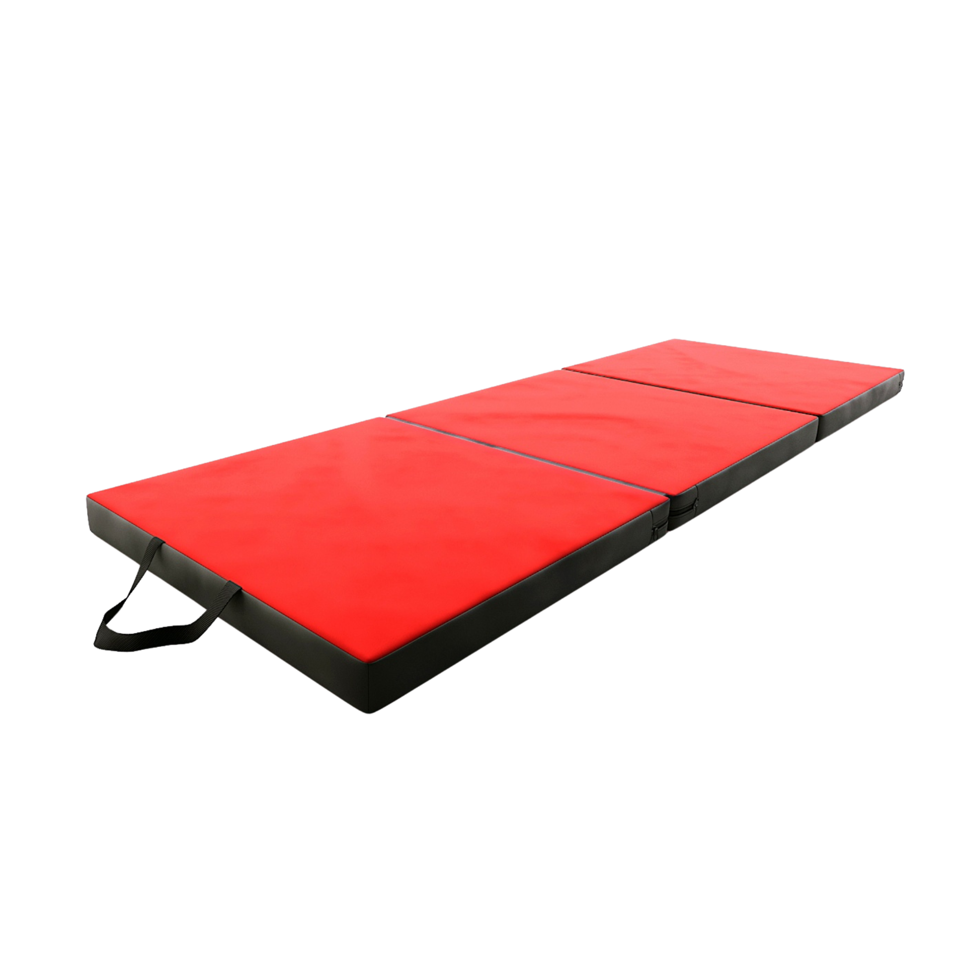 DRUNA Colchoneta Gimnasia Plegable 180x60x6 cm con Asas - Rojo / Negro