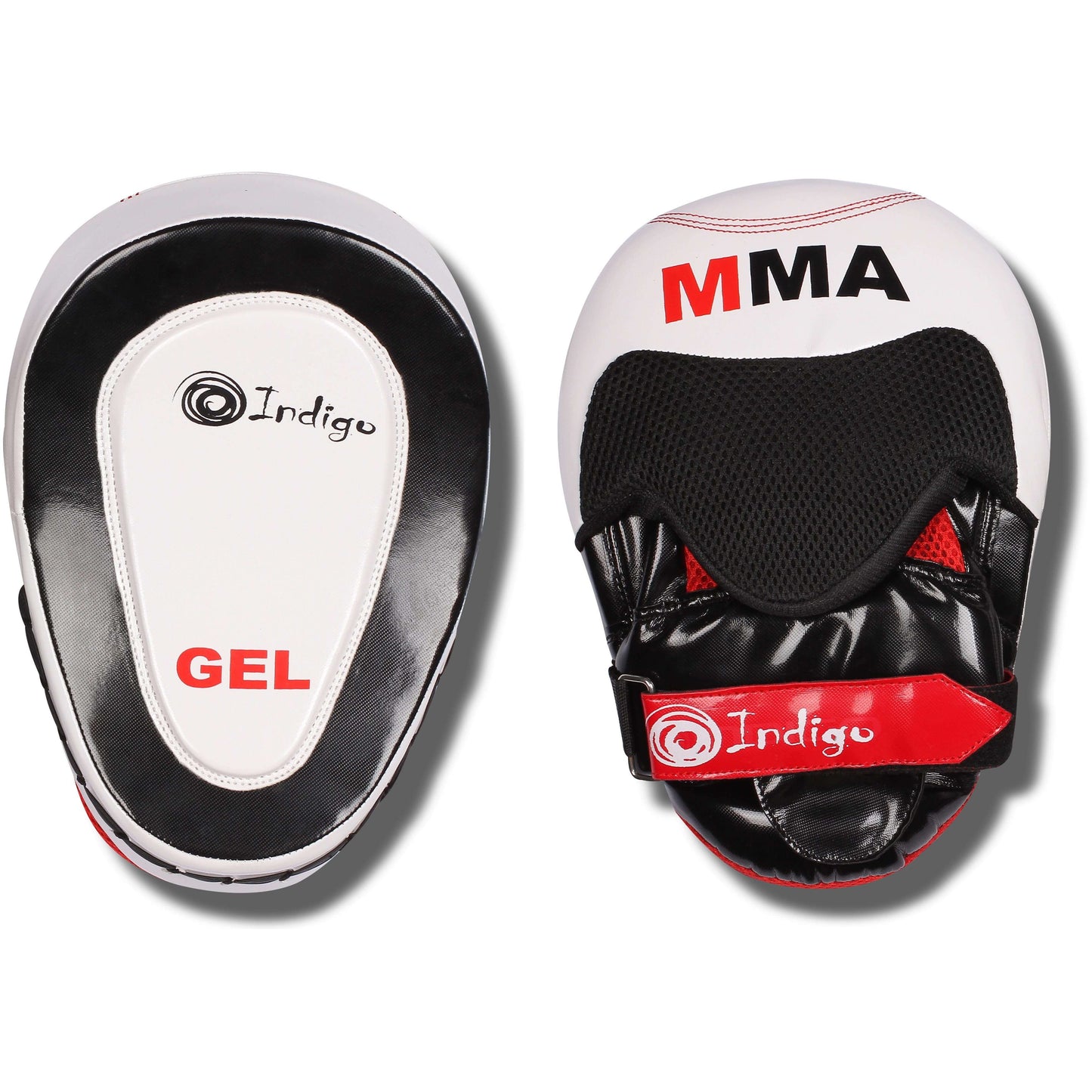 Boxing Mitts Curved PU (Pair) Indigo White-Black 26*20*9 cm