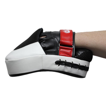 Boxing Mitts Curved PU (Pair) Indigo White-Black 26*20*9 cm