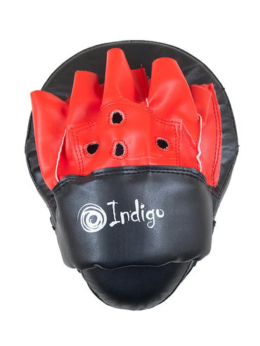 Boxing Mitts Curved PU (Pair) Indigo Black-Red 26*20*9 cm