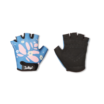 Child Cycling Gloves FLOWERS INDIGO