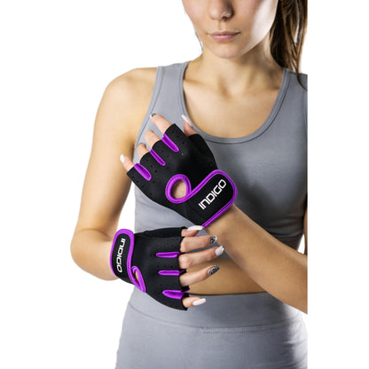 Fitness Gloves With Neoprene Fit for Women INDIGO