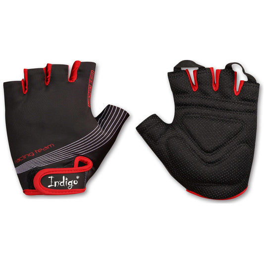 Fitness-Cycling Gloves for Men INDIGO Black-Red