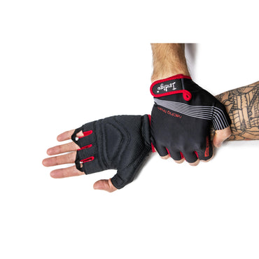 Fitness-Cycling Gloves for Men INDIGO Black-Red