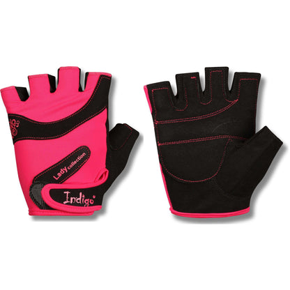 Fitness Gloves Spandex for Women INDIGO Pink-Black