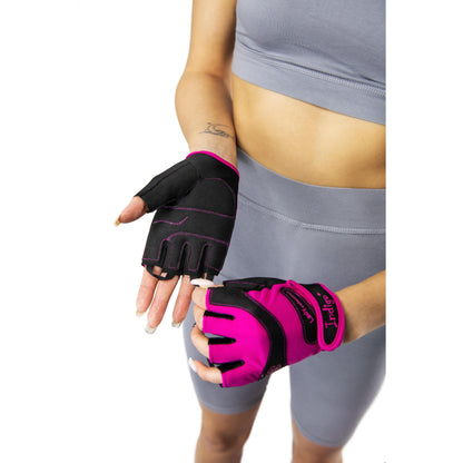 Fitness Gloves Spandex for Women INDIGO Pink-Black