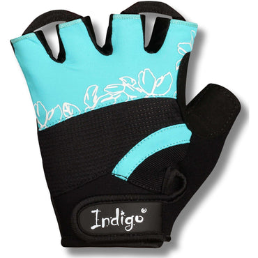 Fitness Gloves for Women Spandex Leather and Neoprene INDIGO Turquoise