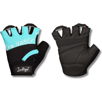 Fitness Gloves for Women Spandex Leather and Neoprene INDIGO Turquoise