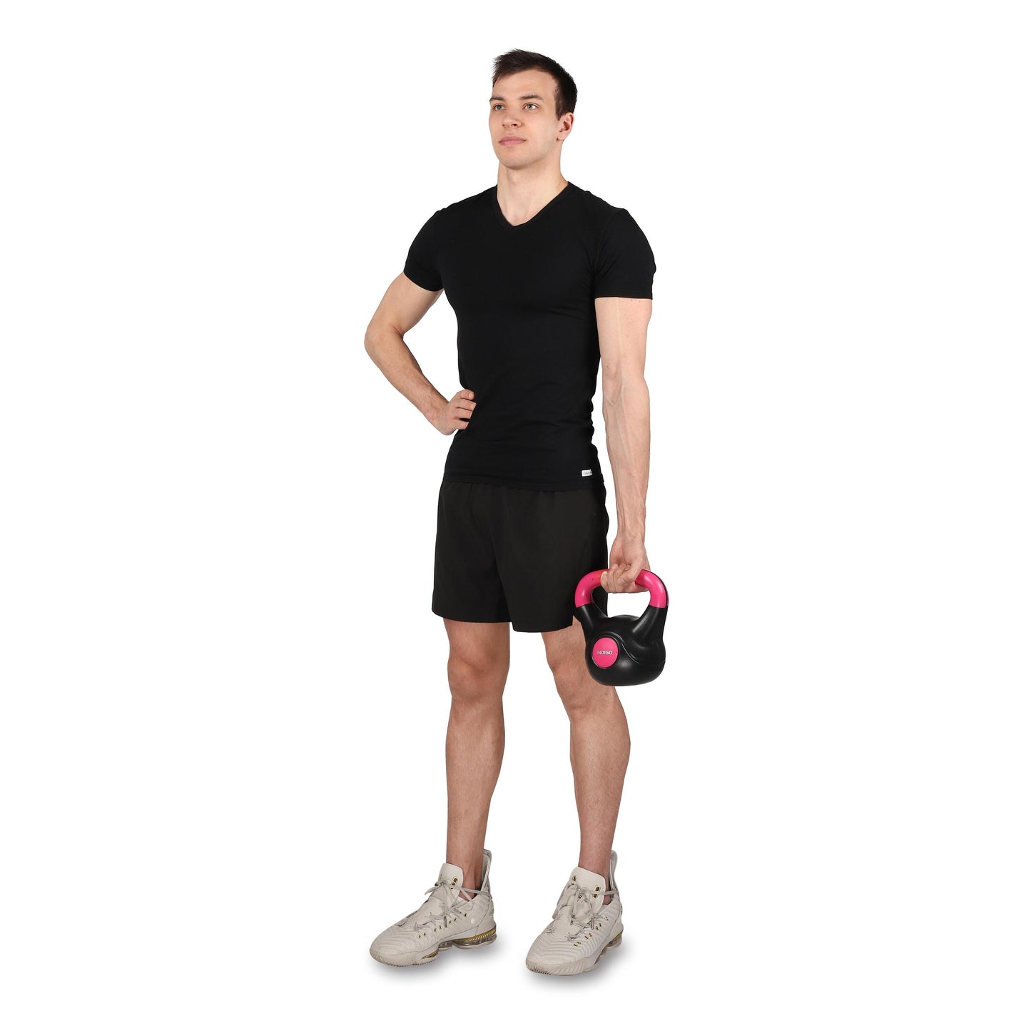 Plastic Kettlebell INDIGO Black-Red