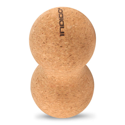 Pelota para Masajes Doble Corcho para Yoga INDIGO 13,5*6,5 cm Marrón