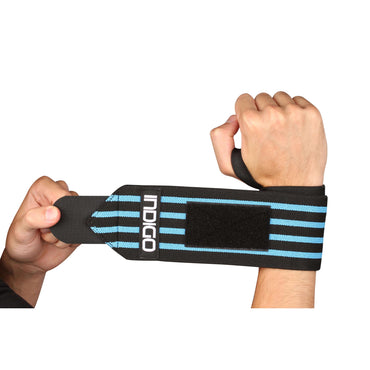 Weightlifting Elastic Wristband INDIGO Black-Blue