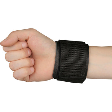 Reinforced Leather Wristband with Velcro Adjustment INDIGO Black 8*6.5 cm 1 Unit