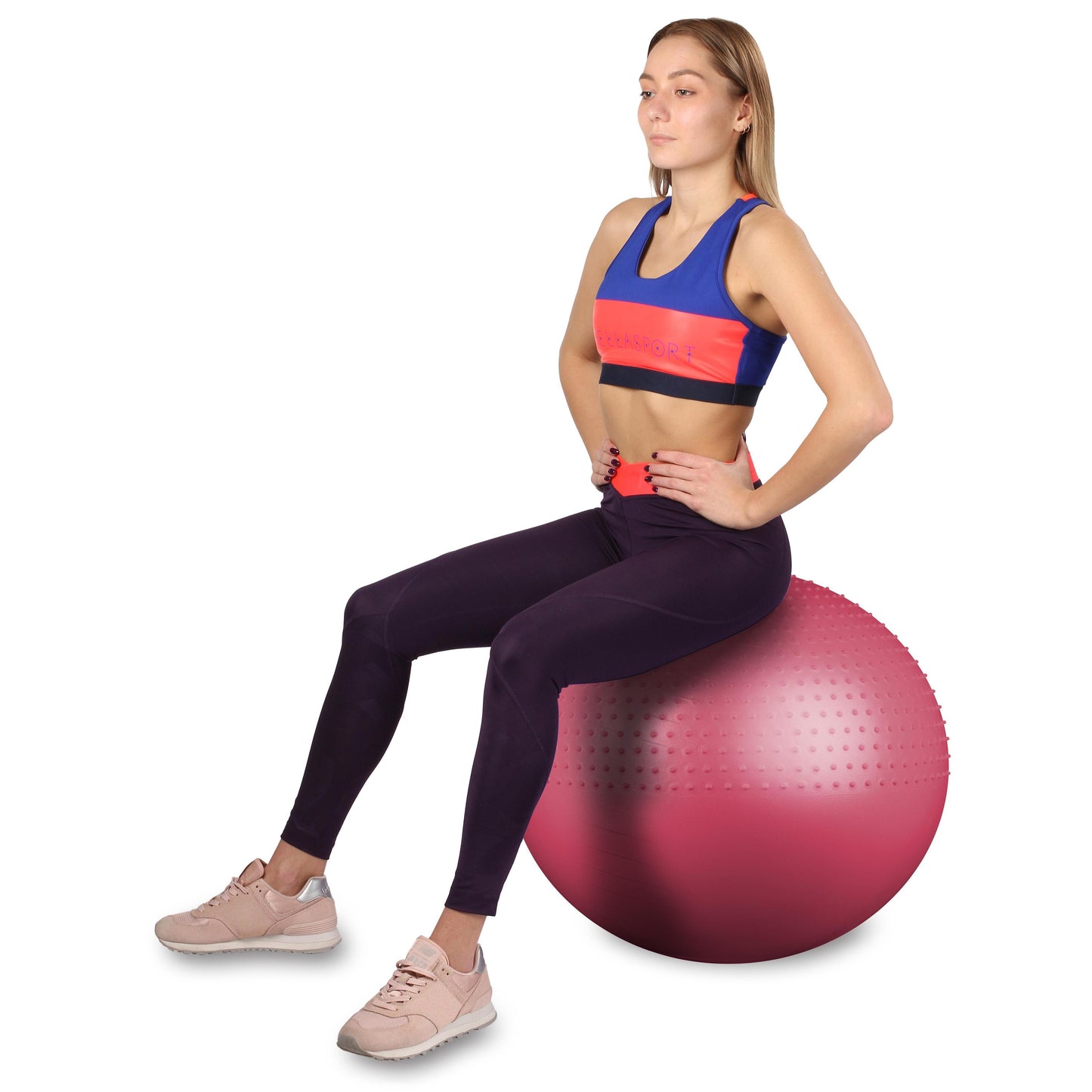 Gym/Massage Ball "2 in 1" Anti-Burst + Pump INDIGO