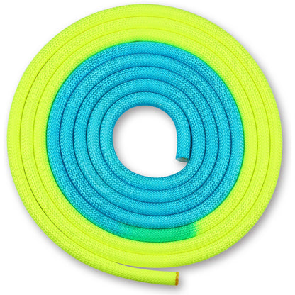 INDIGO Bicolor Weighted Rhythmic Gymnastics Rope 165g 3m Yellow-Blue