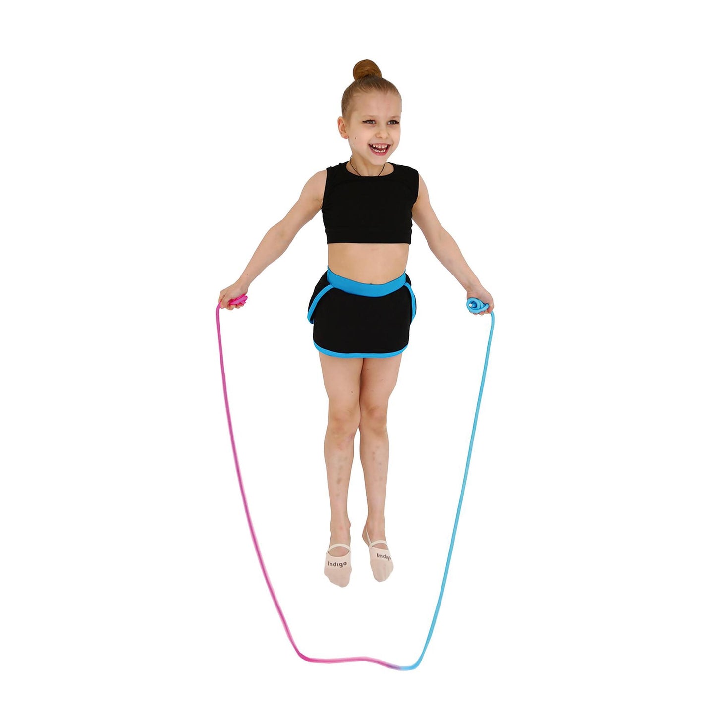 Cuerda para Gimnasia Rítmica Ponderada 165g INDIGO Bicolor 3 m Amarillo-Rosa