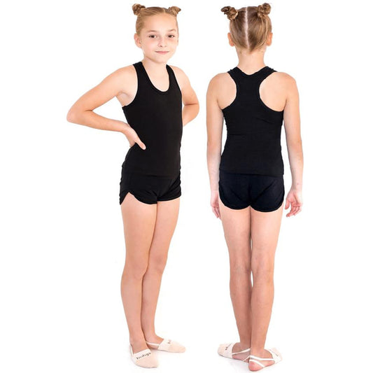 Gymnastics Shorts for Girls with INDIGO Black Trim