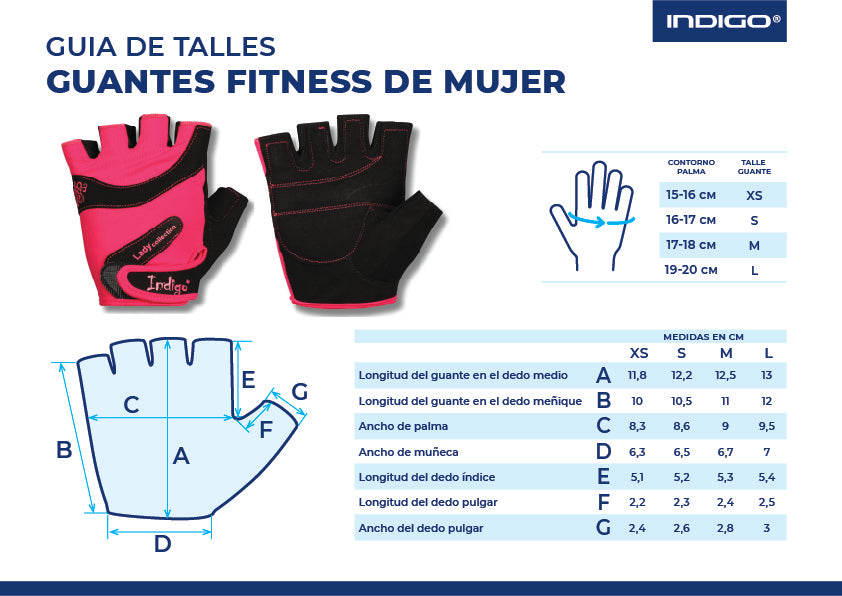 Fitness Gloves Spandex for Women INDIGO Pink-Black