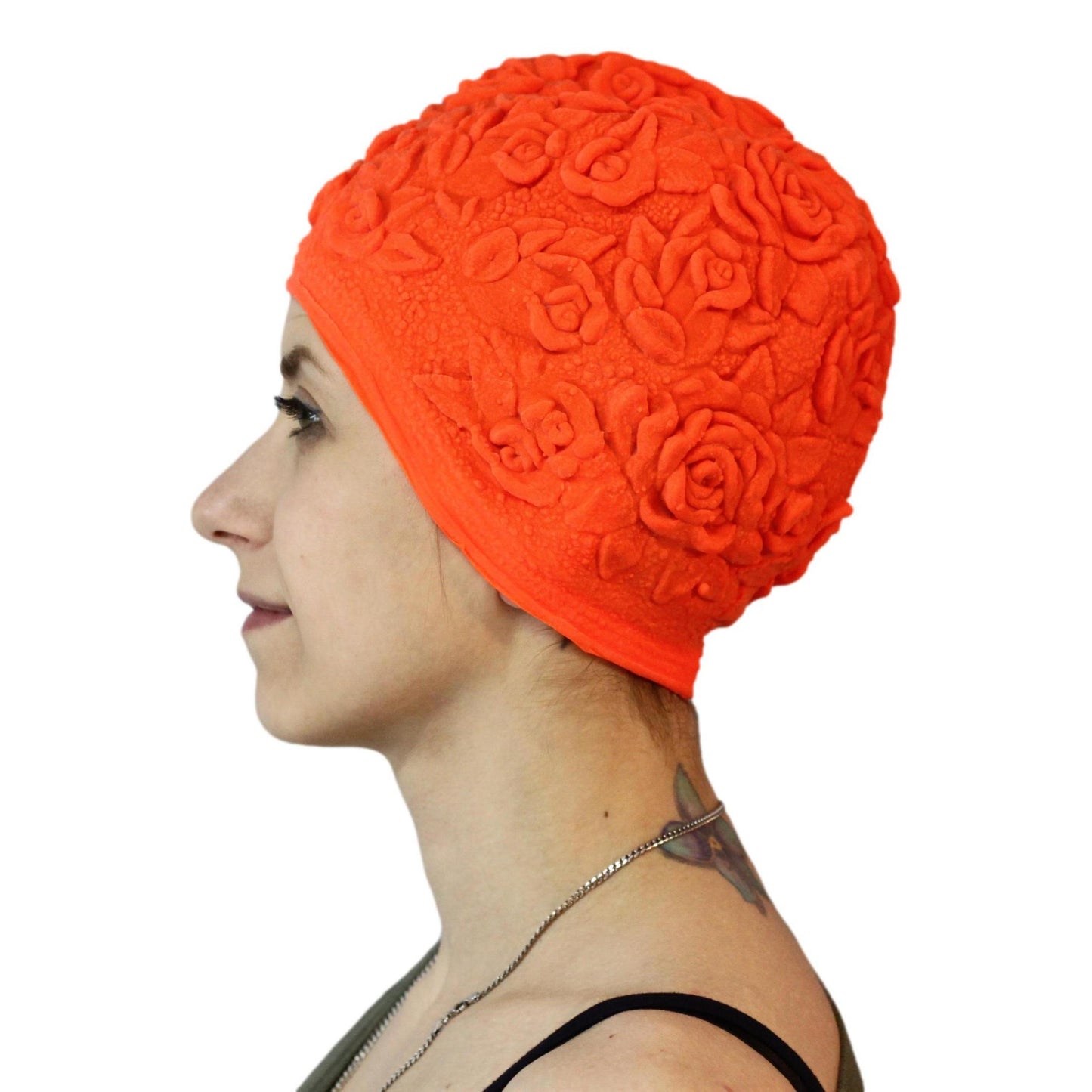 Bonnet De Natation Avec Roses En Relief INDIGO