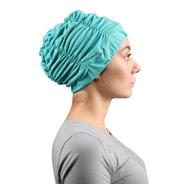 Swimming Cap with Pleats Lycra SM Indigo