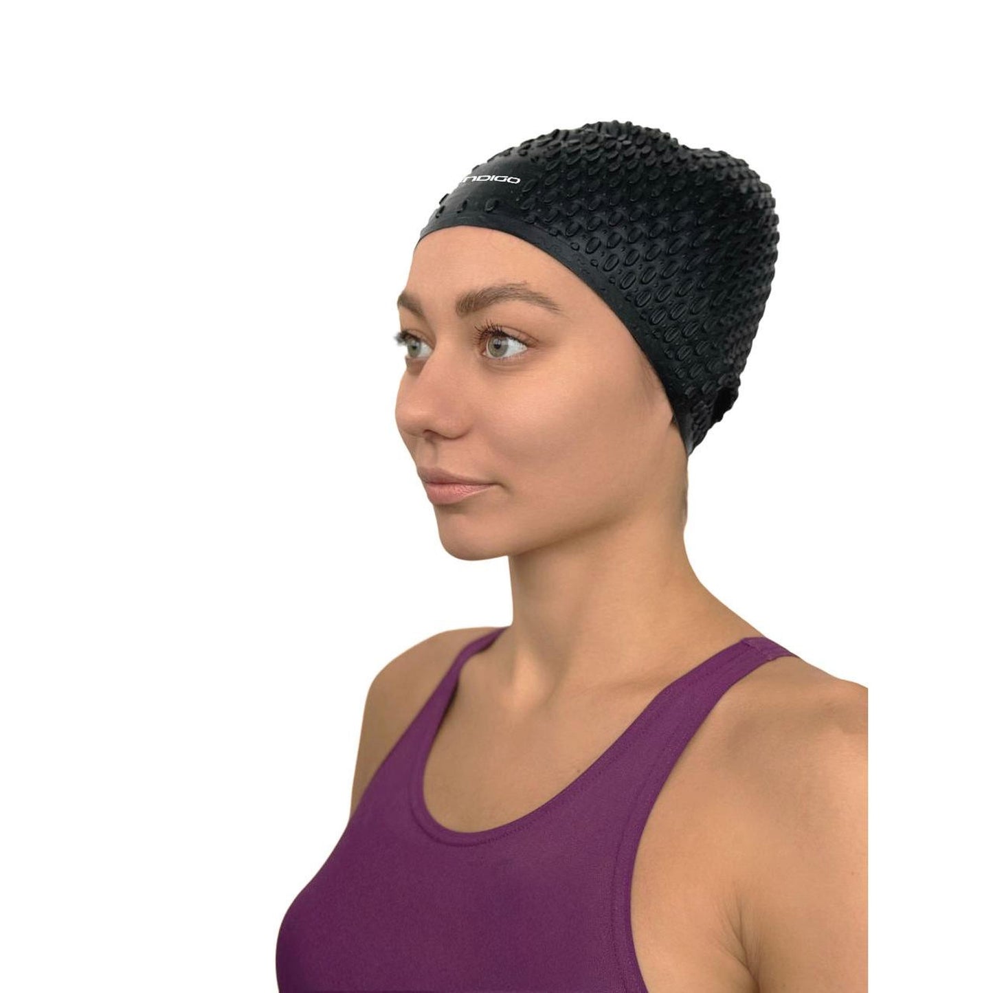 Gorro de Natación Estriado para Cabellos Largos INDIGO