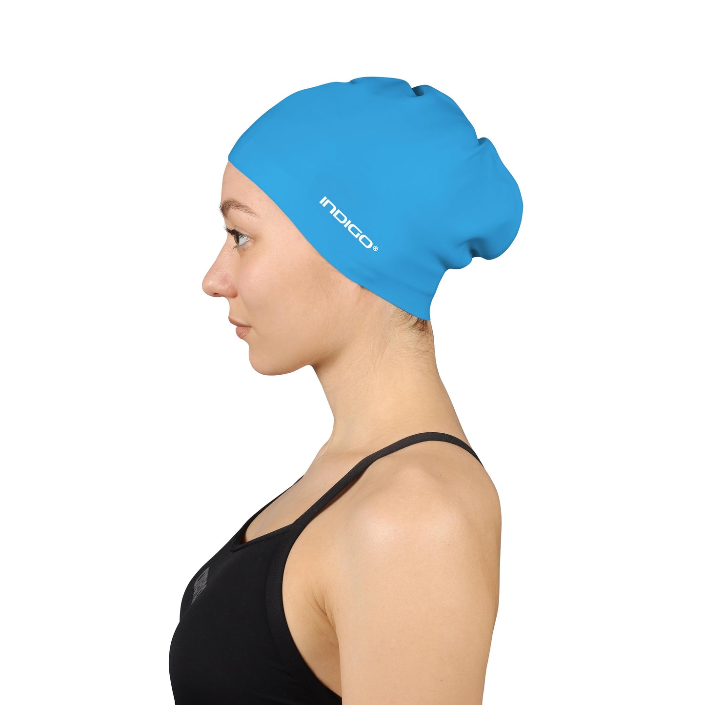 Swimming Cap Silicone for Long Hair INDIGO