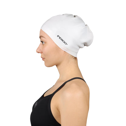 Swimming Cap Silicone for Long Hair INDIGO