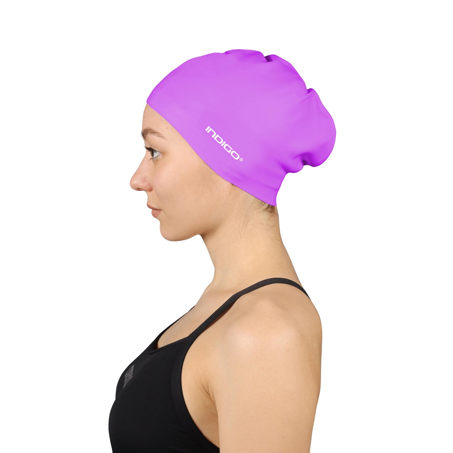 Swimming Cap Silicone for Long Hair INDIGO