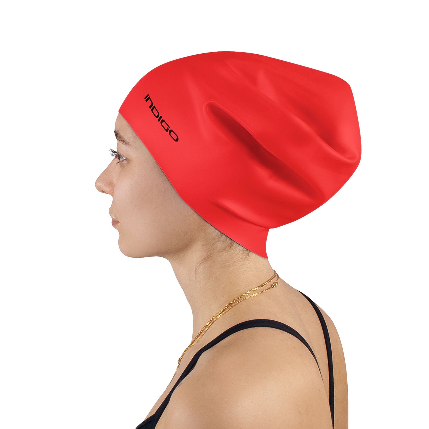 Gorro de Natación Silicona para Cabellos Largos Extra Grande INDIGO