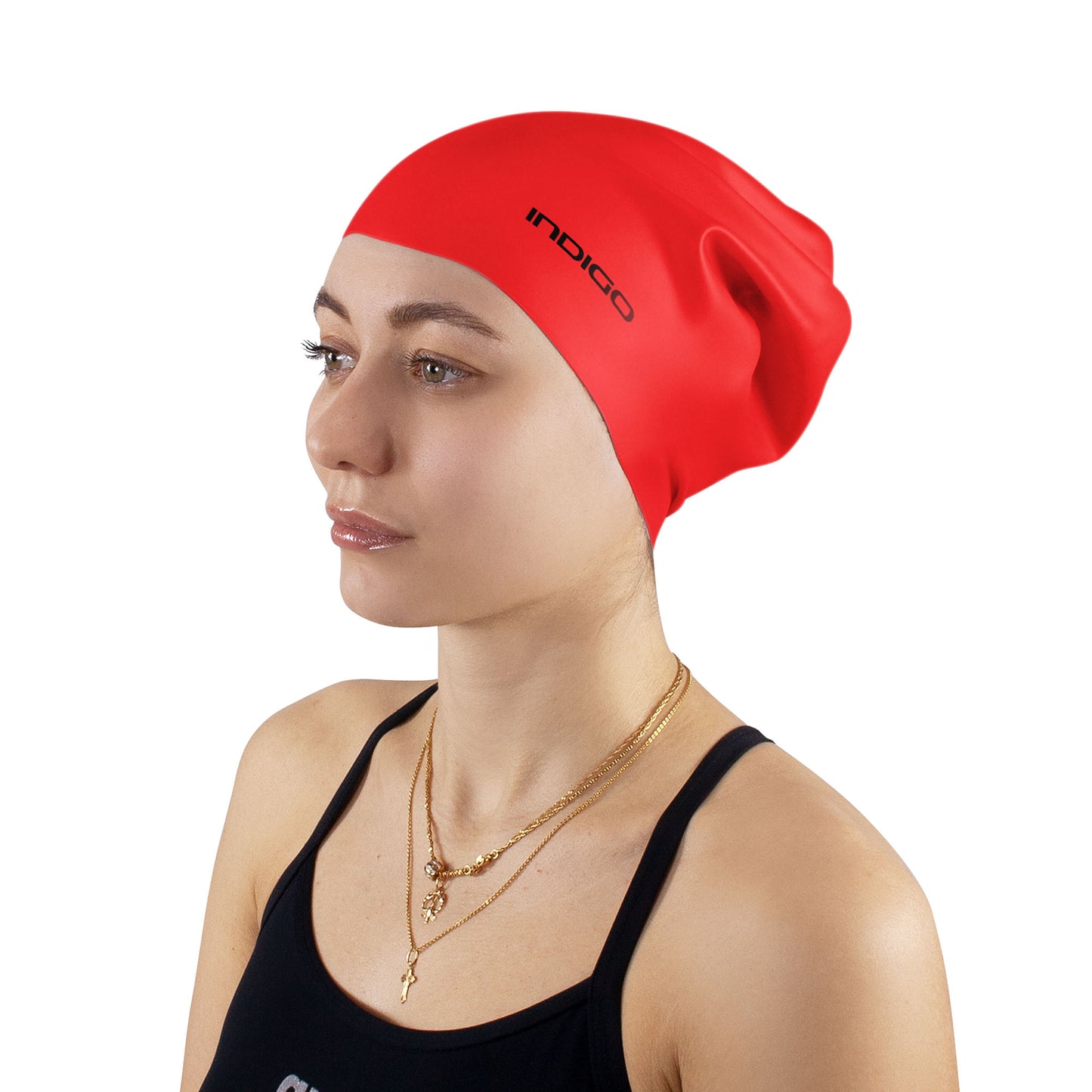 Gorro de Natación Silicona para Cabellos Largos Extra Grande INDIGO