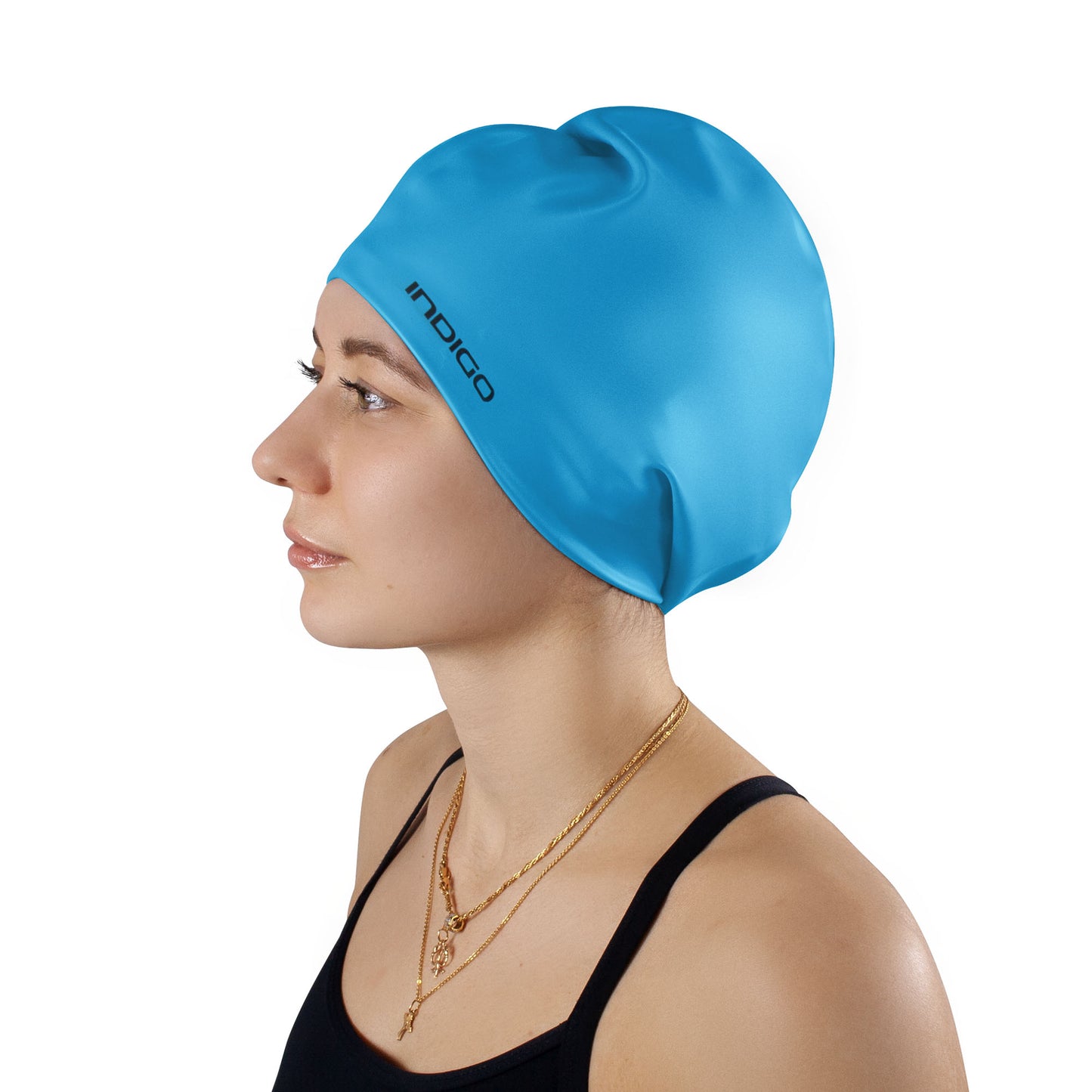 Gorro de Natación Silicona para Cabellos Largos Extra Grande INDIGO