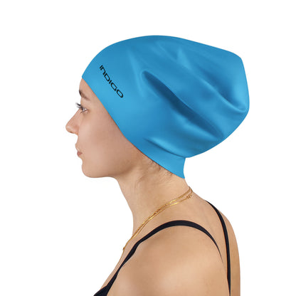 Gorro de Natación Silicona para Cabellos Largos Extra Grande INDIGO